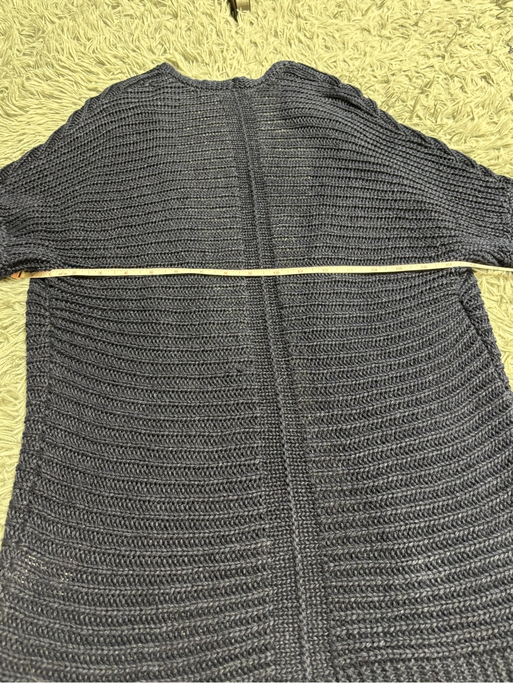 Talbots Navy Blue Short-Sleeve Open-Front Knit Cardigan Sweater - Picture 11 of 14